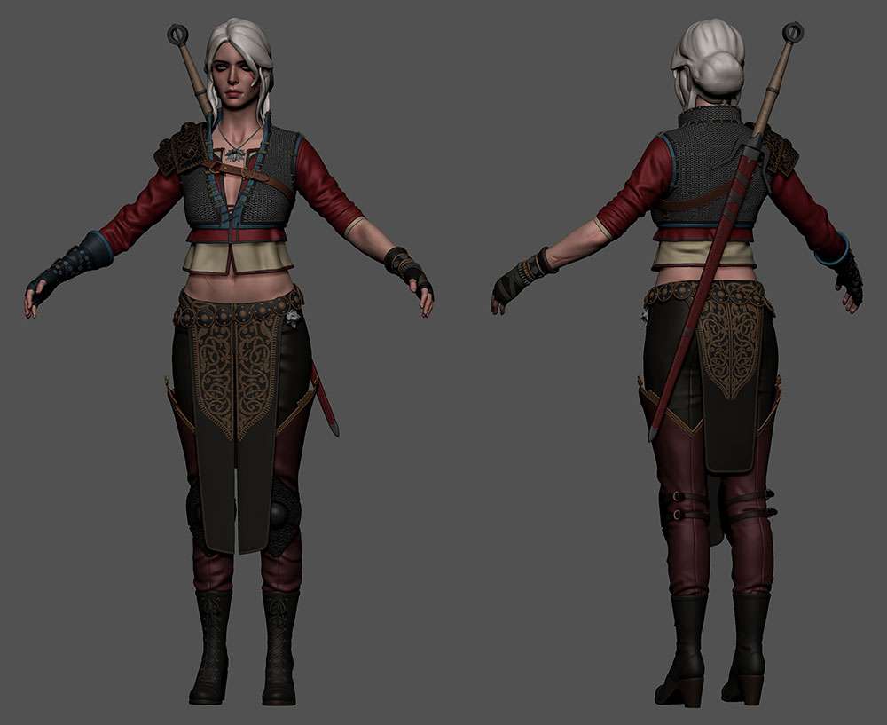 Створення персонажа «Ciri», зброї і бази декору «The Witcher 3» в ZBrush