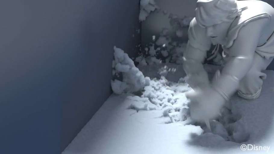 Making of симуляції снігу в диснеївському мультфільмі «Холодне серце»