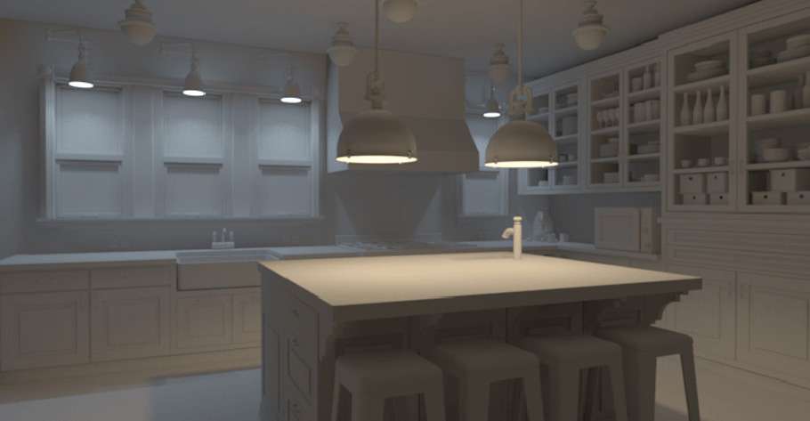 Нічний рендер інтерєру в V-Ray і Maya